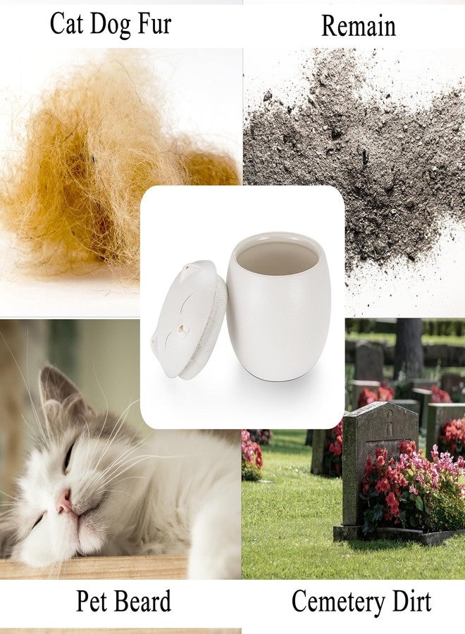 SOITIS Smiley Cat Shaped Pet Urn for Ashes - 3.2x2.9 inch Memorial Urn for Cats Dogs, Pet Cremation Small Urn with Ceramic Head Lid, Mini White Keepsake for Cat Ashes - Image 5
